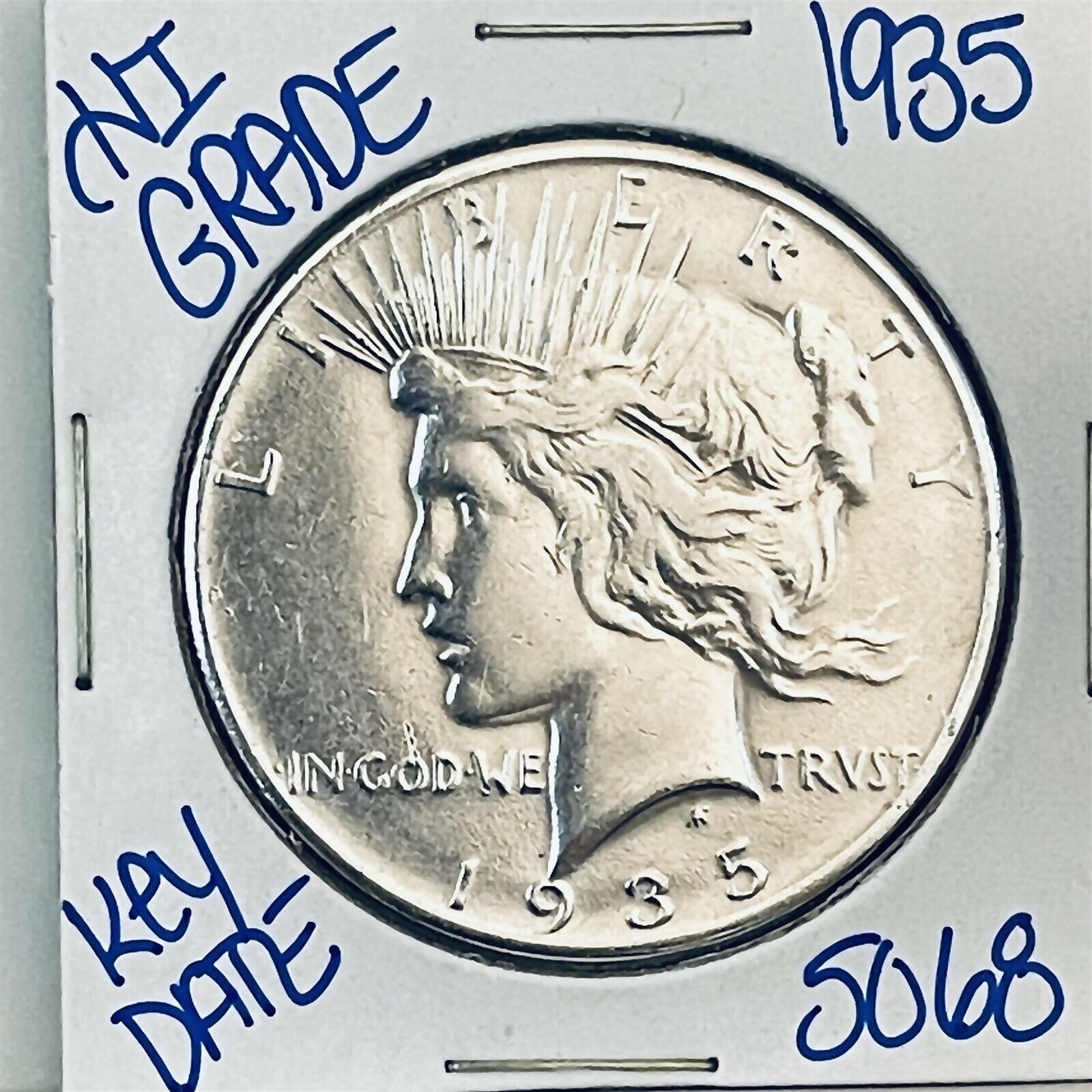 1935 SILVER PEACE DOLLAR Max free 57% OFF COIN #5068 FREE KEY DATE RARE SHIPPING