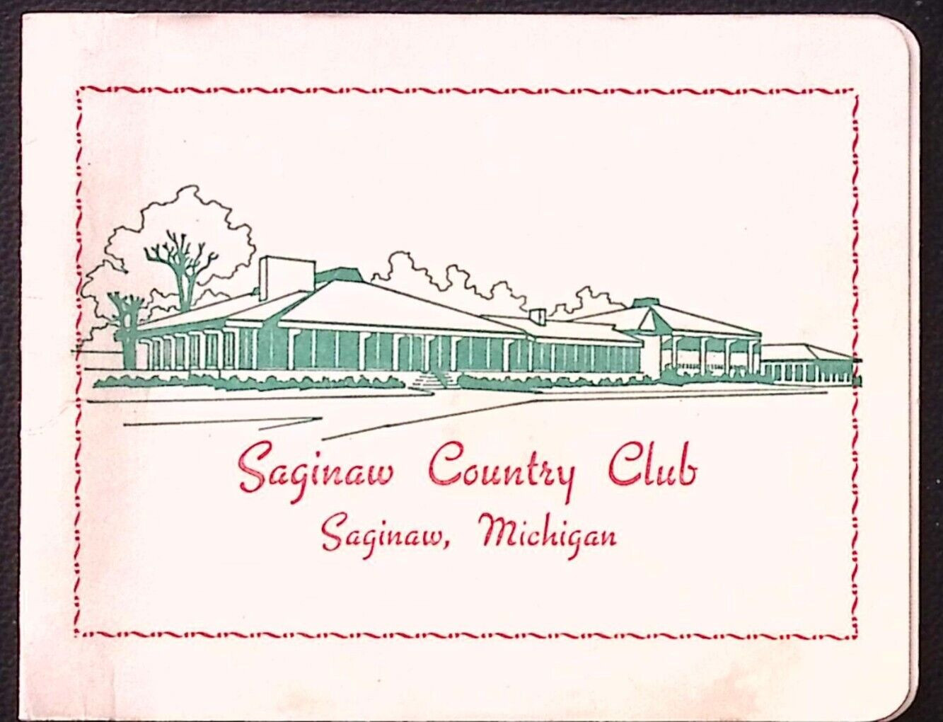 Saginaw MI Saginaw Country Club Golf Score Card c1960s