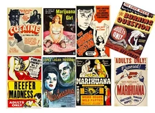 Weed Reefer Madness Cannabis Marijuana Drugs Unframed Art Print Poster Pack of 8
