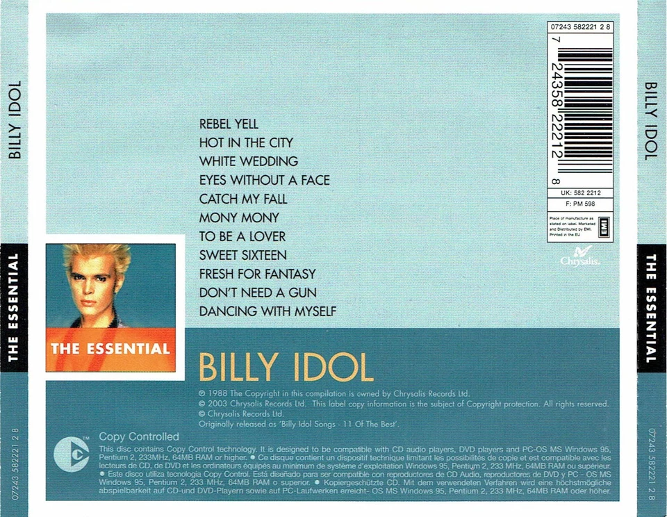 (CD) Billy Idol - The Essential - Catch My Fall, Dancing With Myself, Rebel Yell - Bild 2 von 2