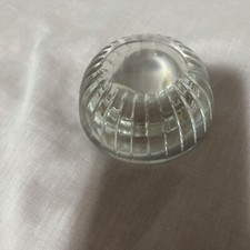 A Clear Vintage Round Magnifying Reading Glass Dome  Paperweight With Lines