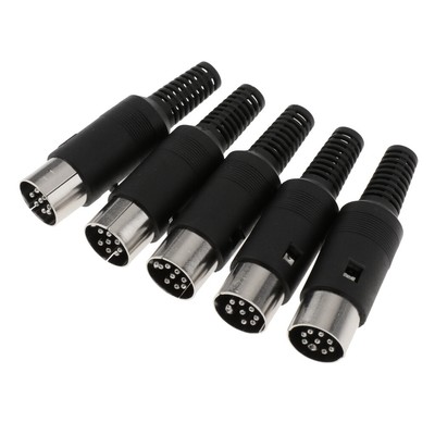 5 tlg DIN Stecker Lautsprecher Kabelanschluss Knickschutz Adapter 4 Pin