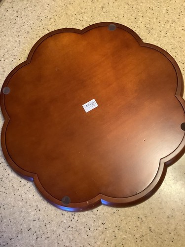 Vintage Williamsburg Global Views Clover Leaf Round Wooden Serving Tray - Picture 3 of 8