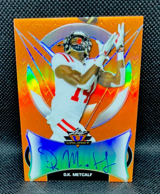 2019 Leaf Valiant D.K. Metcalf RC Auto 6/50 Seattle Seahawks Orange 