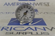 NEW ASHCROFT PRESSURE GAUGE 0-60 PSI W1005 BACK BRONZE TUBE BRASS SOCKET