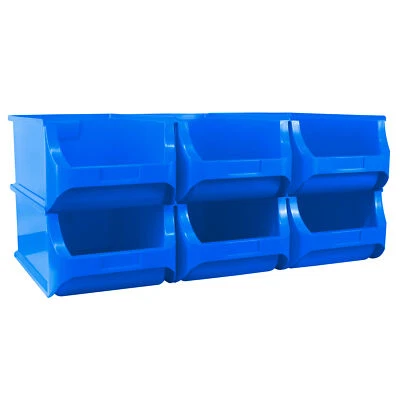 6 allit ProfiPlus Sichtboxen Gr. 5 blau Stapelbox Schütte Lagerbox TÜV/GS