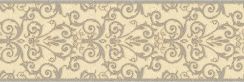 Versace Home Wallpaper 935475 Trim Border Cream Gray Satin Baroque Fleece - Picture 1 of 1