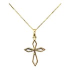 <!--F#f_0-->9ct 9k Yellow Gold Tapered Pointy End Crucifix Cross Pendant 2.54 Grams. New<!--F/-->