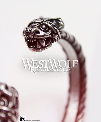Viking Sabertooth Tiger Beast Torc Bracelet --- Norse/Smilodon/Cat