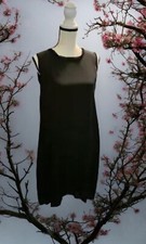 Elie Tahari Womens Sleeveless Scoop Neck Sheath Silk Dress Black Small