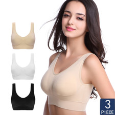 3Pcs Seamless Comfortable Sports Bra Women Gathers Underwear Intimate Plus Size