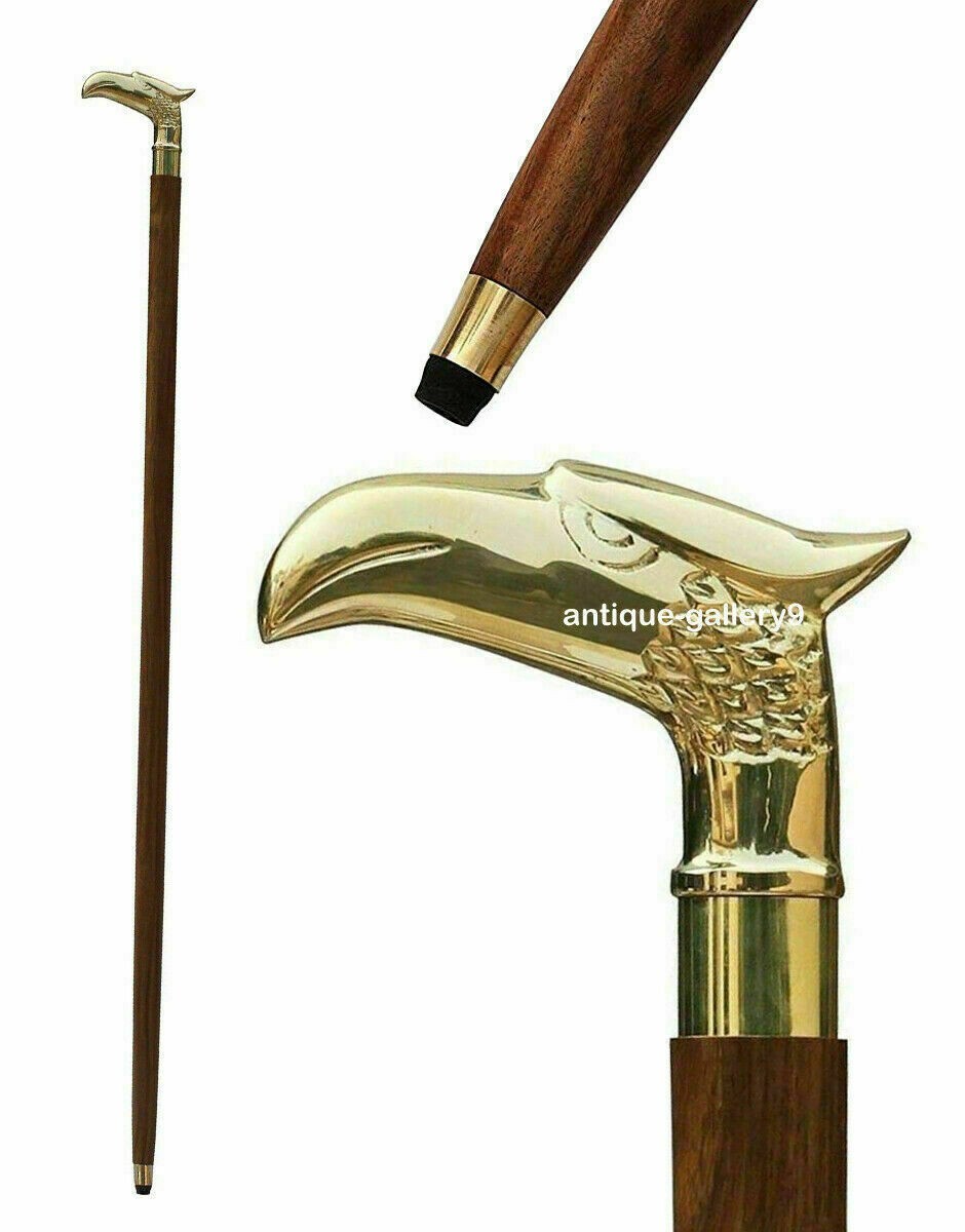 Solid Eagle Head Wooden Walking Stick Victorian H… - image 2
