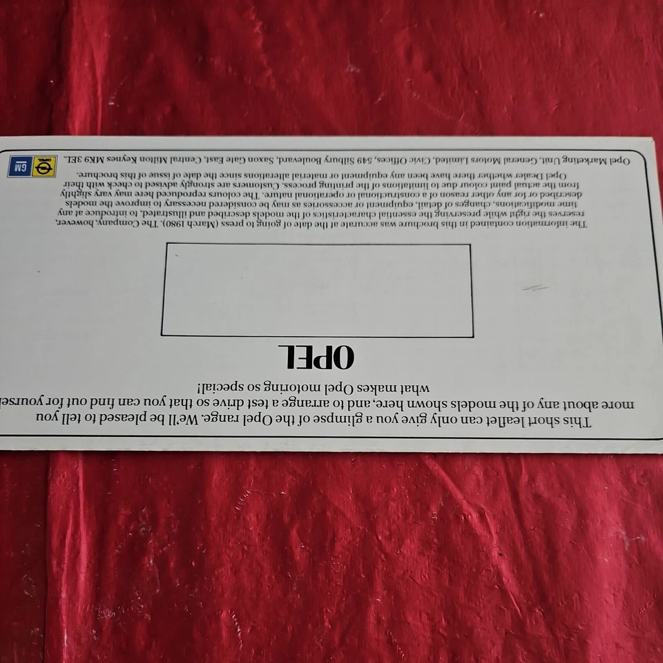 Opel Range Brochure 1980 Monza Senator Rekord Manta Berlinetta Ascona Kadett Uk - Image 4 of 4