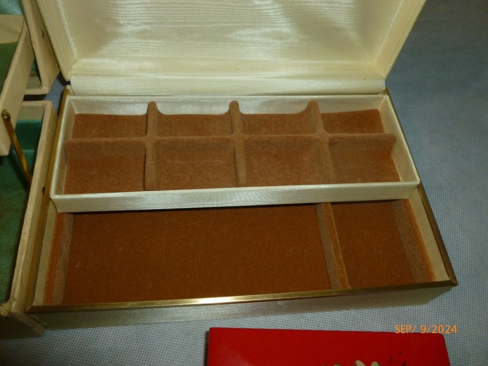 Lot of 5 Vintage Jewelry Boxes Trinket Empty eBay