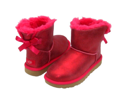 UGG MINI BAILEY BOW GLISTEN WOMEN SHORT BOOTS RADISH US 6 /UK 4 /EU 37 /JP 23