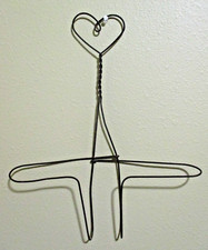 Antique Folk Art Wire Hanger Hand-Forged Heart Motif Primitive Wall Decor