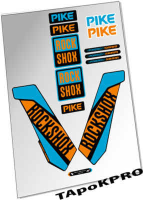 Brand New Custom RockShox Pike fork Nukeproof glossy lamination stickers