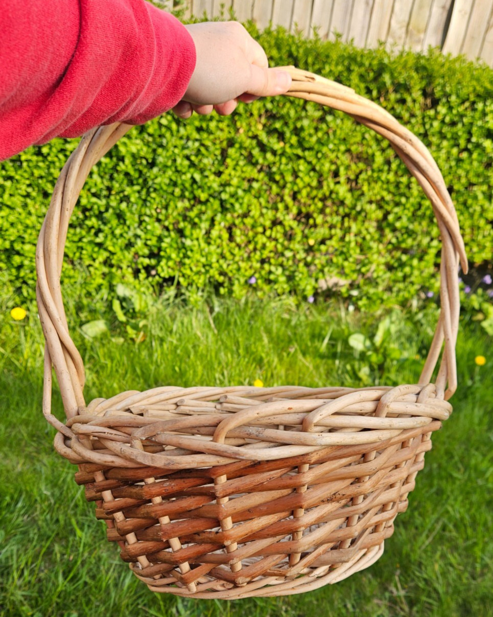 Cesta de mimbre con asa, forrajeo o para personalizar para regalos etc