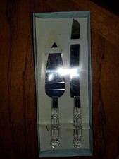 2 - Wedding Cake Knife and Server Set with Acrylic Handle Stainless Steel - NEW