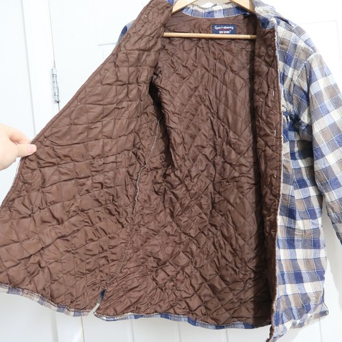 Big Yank Men's size L Jacket Shacket Vintage Plaid Lumberjack Lined Blue Checked - Picture 6 of 10