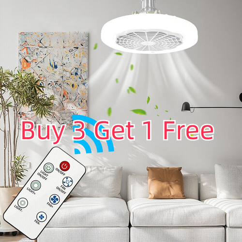 Modern Led Ceiling Fan with Lights E27 Adjustable Bedroom Living Room Fan Lamp