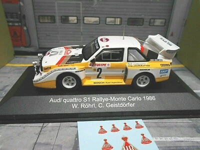 AUDI S1 E2 Quattro Sport Rallye Monte Carlo WM 1986 Röhrl IXO HB NIGHT CMR 1:43 - Bild 1 von 4