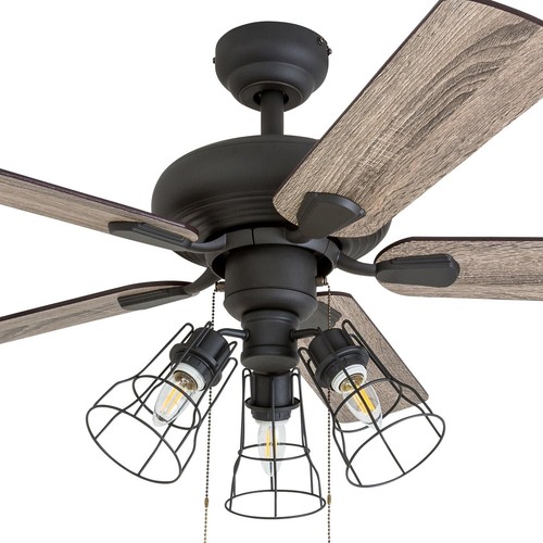 Quiet 42-Inch Industrial Style Ceiling Fan with LED Light & Pull Chain Control - Picture 13 of 14