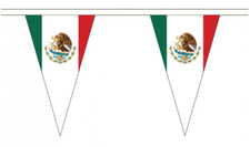 Mexico 20M Triangle Flag Bunting - Large 54 Flags - Triangular 