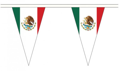 Mexiko 20M Dreieck Flagge Wimpelkette - große 54 Fahnen - dreieckig 