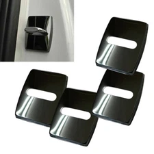 4X Polished Black Stainless Door Latch Striker Cover Fits 2015 E84 X1