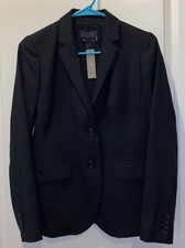 J Crew Super 120s 2 Button Jacket 2 Black Wool Blazer NWT 248 23346
