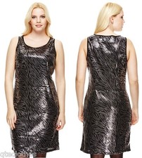 MLLE GABRIELLE NEW $78 Black Sleeveless Sequin Shift Cocktail Dress Plus 2X QCO