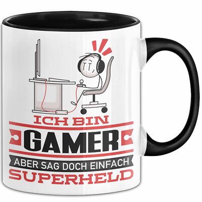 Gamer Geschenk Tasse Ich Bin Gamer Aber Sag Doch Einfach Superheld Lustige Gesch