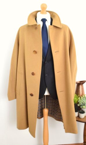 AQUASCUTUM Camel Lambswool Raglan Overcoat Size 42R/44R Drake's XL 52R/54R