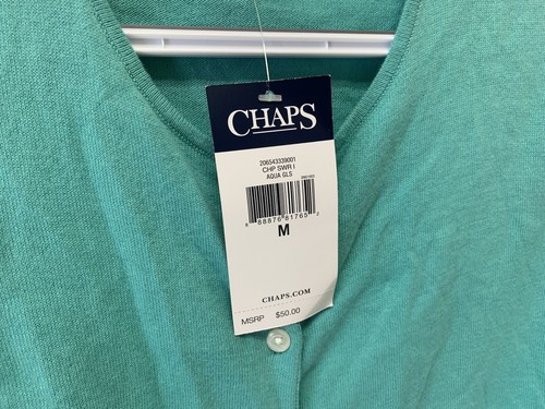 NWT Girls Chaps Ralph Lauren Aqua Blue Shirt Size Medium $50 Tag - Picture 5 of 5