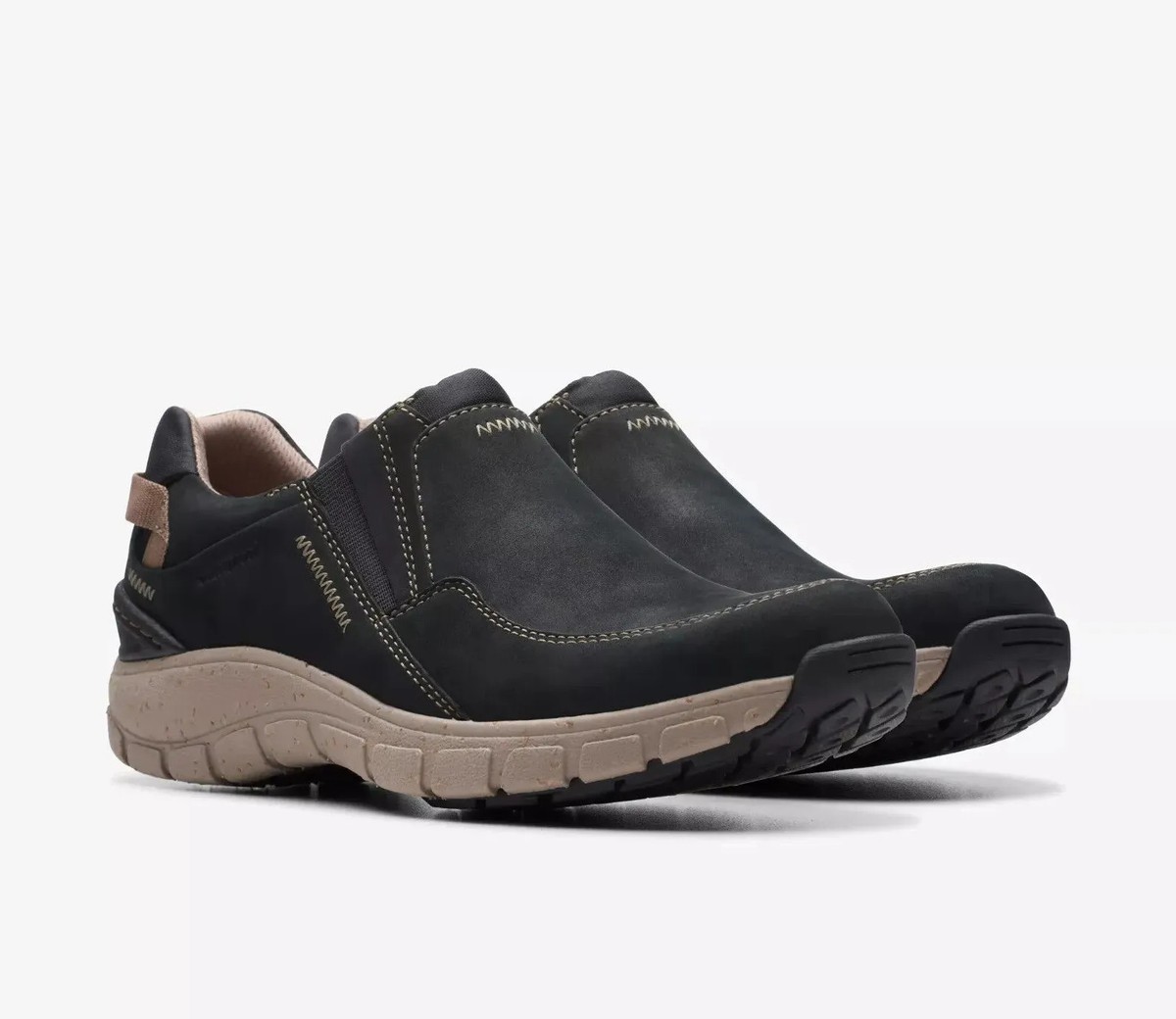 Women's Clarks Wave Plateau Black Nubuck Wide 261 74449 | eBay