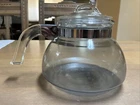 Vintage Pyrex Flameware Coffee Carafe Pot Kettle 7125 with Lid Blue Tint 2.5 Qts
