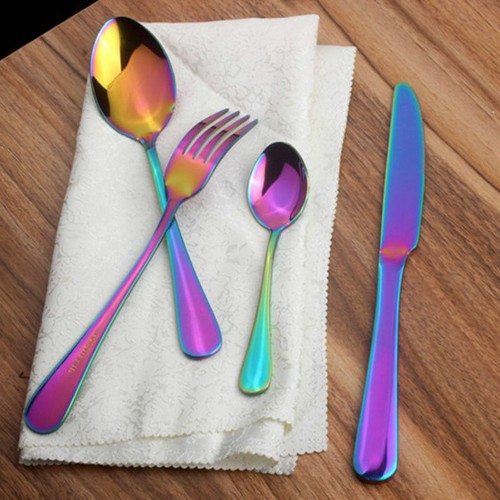 Silverware Set Flatware Cutlery Stainless Steel Knife Fork Spoon Household 4pcs - Picture 5 of 18