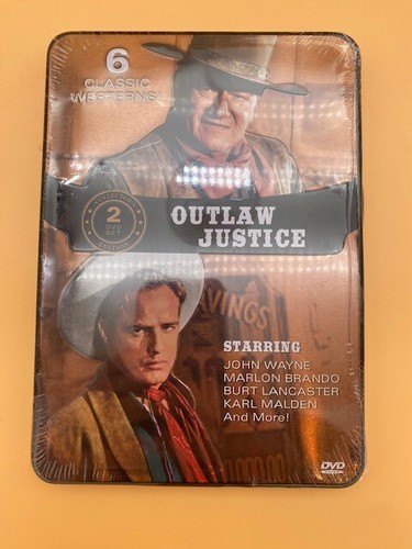 Outlaw Justice 6-Classic Western Movie 2-Disc DVD Set - Sealed 2012 - Tin Case