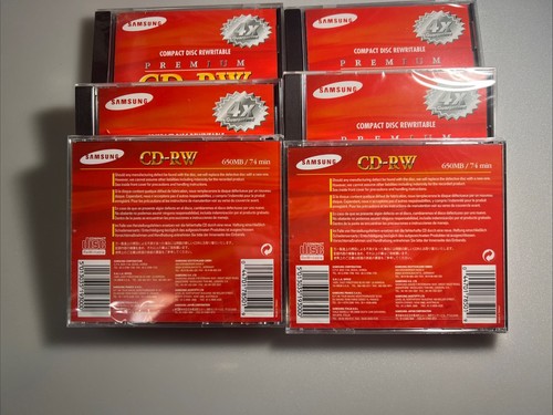 NEW - Lot of 6 SAMSUNG Compact Disc Rewritable CD-RW 650MB/74Min - Photo 2/4
