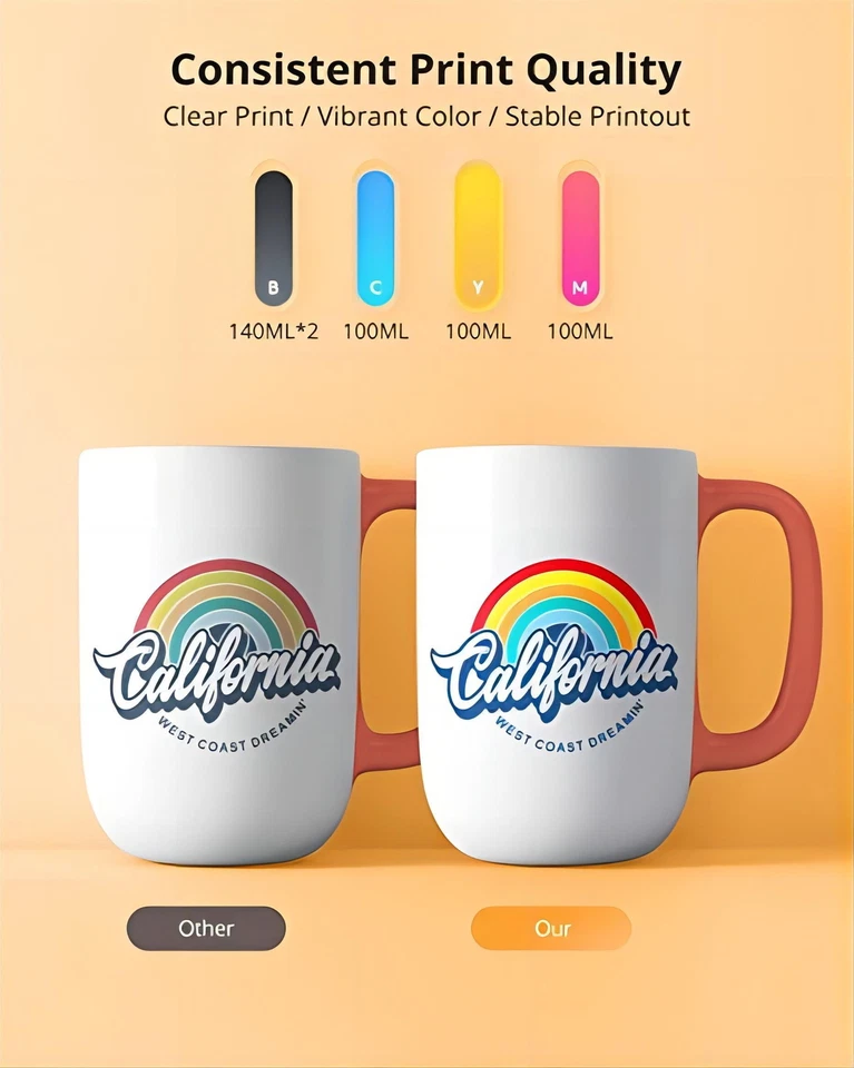 Hiipoo 440ML Sublimation Ink Refilled Bottlescompatible for ET2400 ET2720 ET2760 - Image 2 of 4