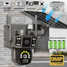 4K 6MP Dual Screen Solar Camera Outdoor Wireless WiFi PTZ Dual Lens Security 