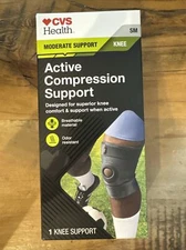 CVS Health Active Compression Knee Support Breathable Material Size Small