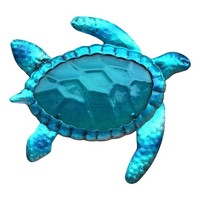 SchildkröTe WandhäNger / Wanddeko Aus Metall/Glas 23 X 22 Cm Sea-Club