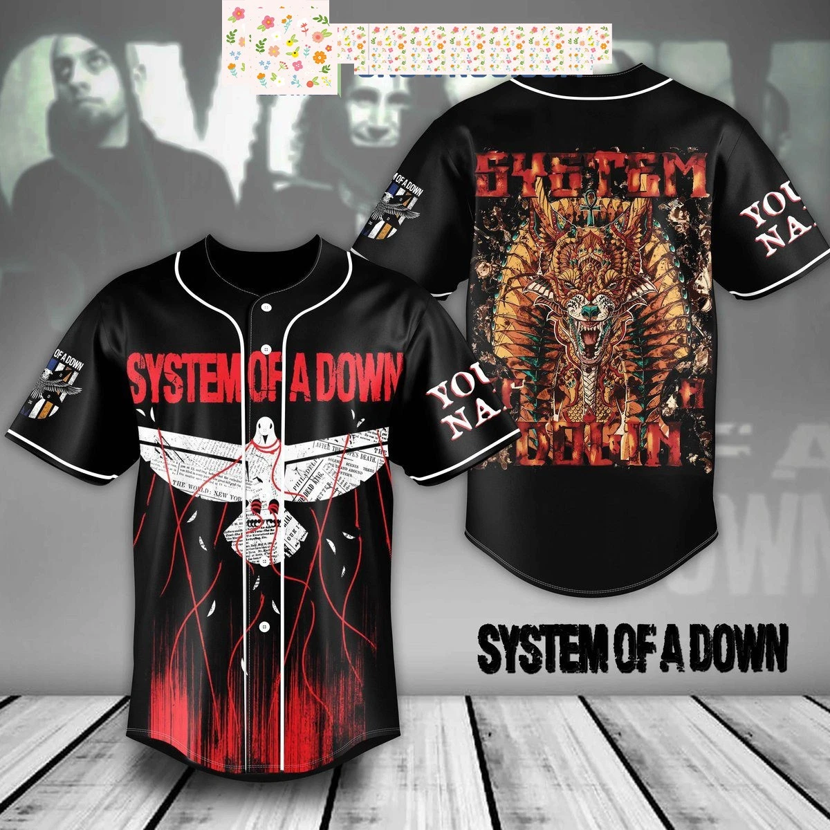 SYSTEM OF DOWN Personalized Baseball Jersey