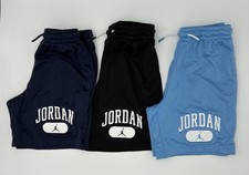 Jordan Boys M 10-12 Blue/Black/Navy Basketball Shorts Drawstring Elastic Waist