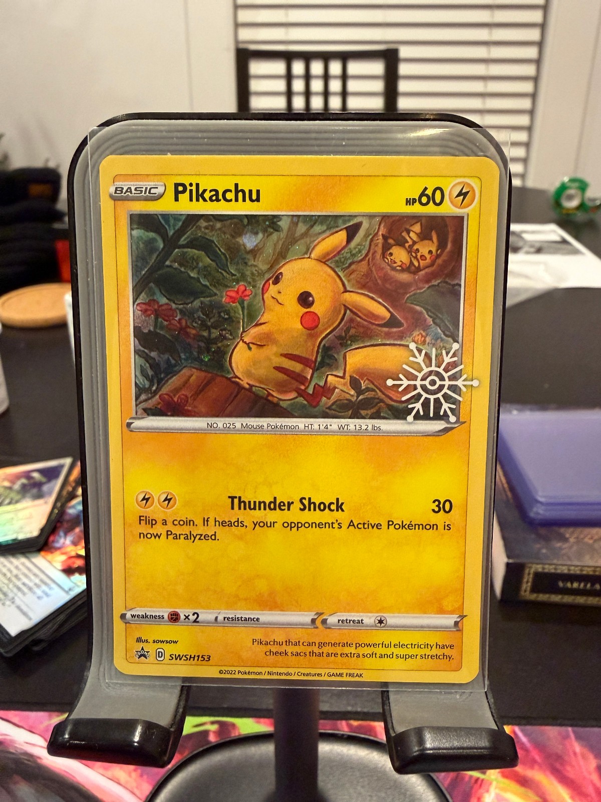 Pikachu SWSH153 Black Star Promo Holiday Calendar Holo NM Pokemon Card English