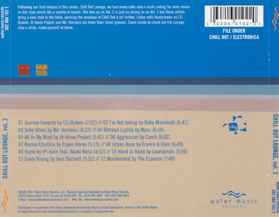 Various Artists Chill Out Lounge, Vol. 2 New Cd
