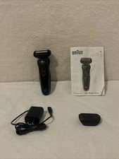 Braun S5 Wet Dry Shaver Blue 5762 Electric Rechargeable w Charger WORKS!