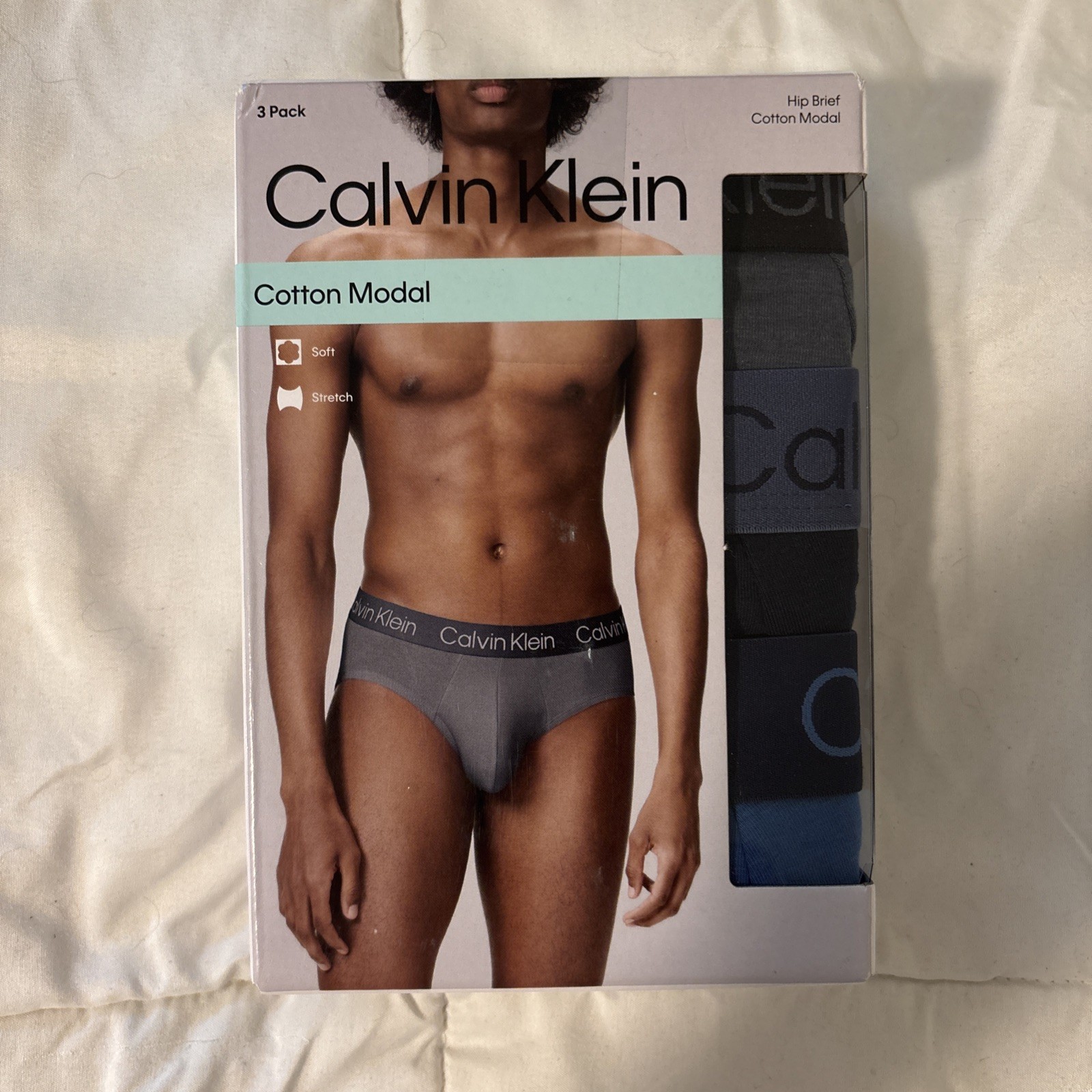 Paquete de 3 calzoncillos modales de algodón Calvin Klein para hombre talla L